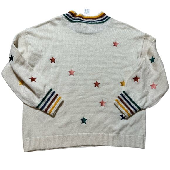 Maurices Star Crew Neck Pullover Sweater‎ Striped Long Sleeve Size Large - Picture 4 of 6